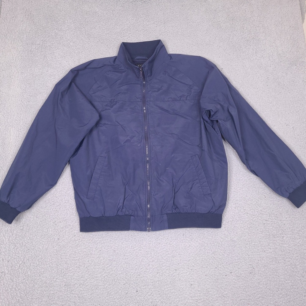Jos A Bank Jacket Windbreaker Mens Large Blue Mesh‎ Lining